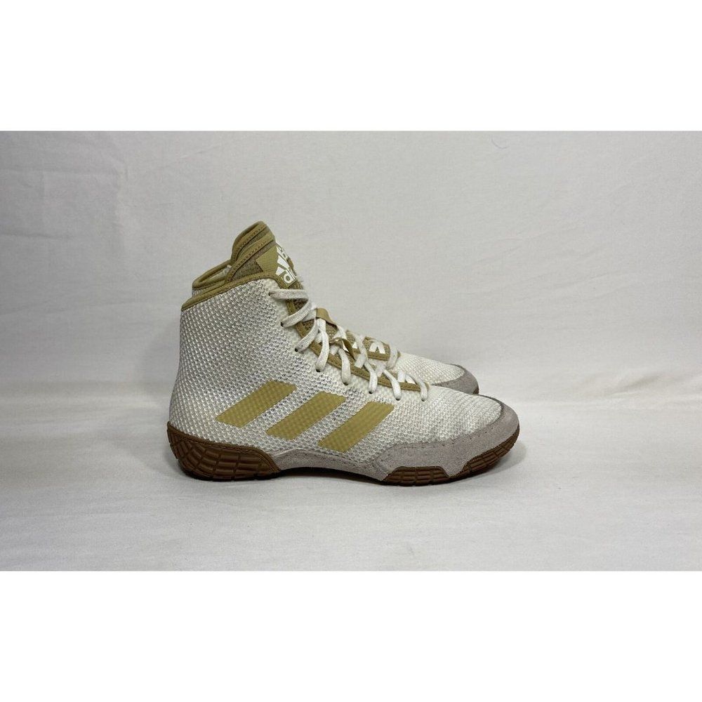 Adidas Tech Fall 2.0 Wrestling Shoe Size 4 White Gold Youth Boys
